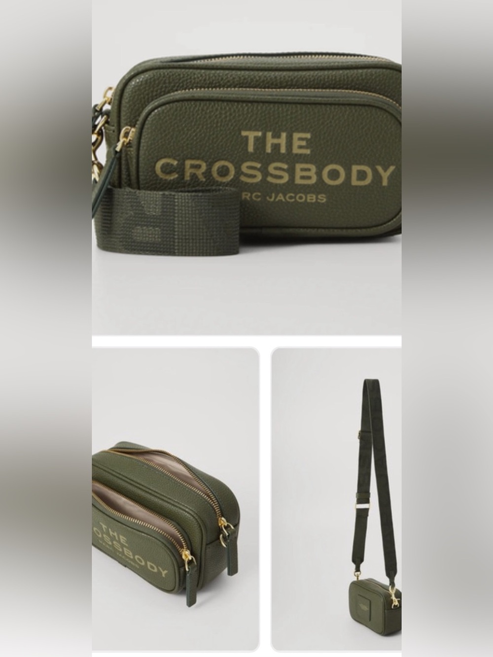 Marc Jacobs Crossbody Bag in Dark Green with Gold Hardware